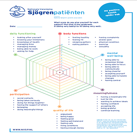 Positive health spider web